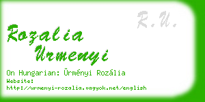 rozalia urmenyi business card