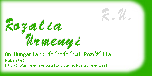 rozalia urmenyi business card